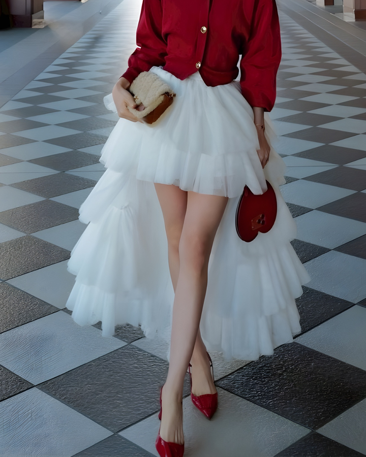 【Lサイズ即日発送】パリレイヤードチュールスカート