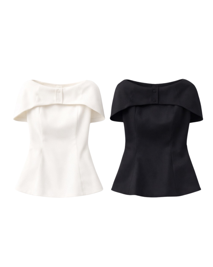 【即日発送】Noir Cape Line Blouse