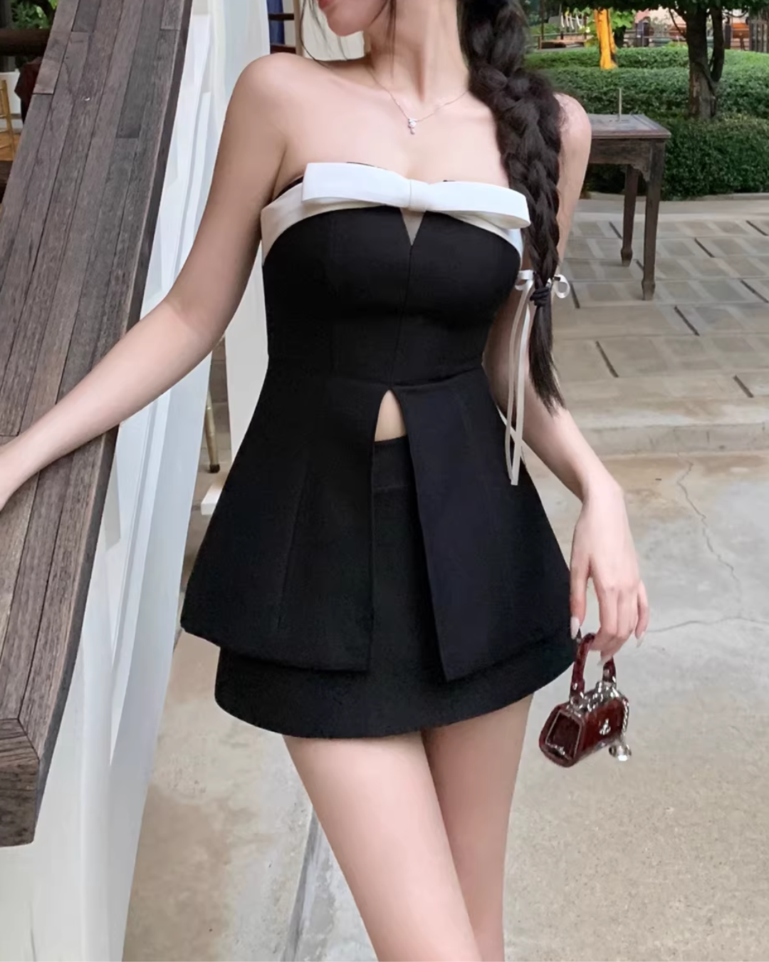 ボウタイカラービスチェトップス