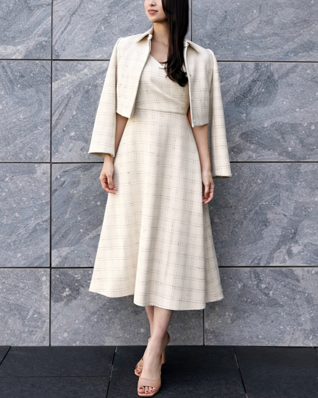 【5月中旬発送】Check Jacquard Cropped Jacket