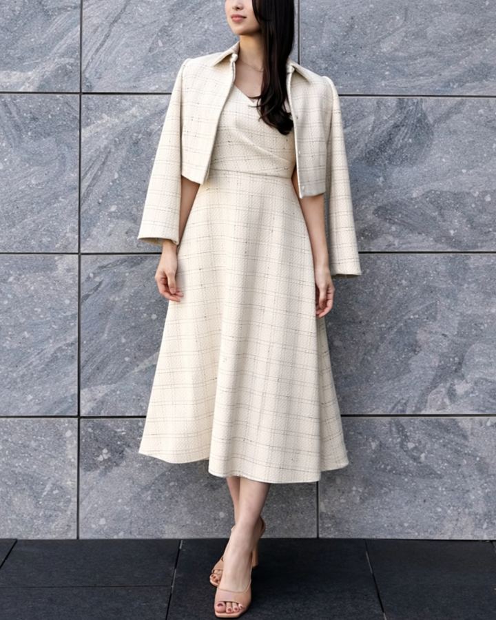 【5月中旬発送】Check Jacquard Cropped Jacket