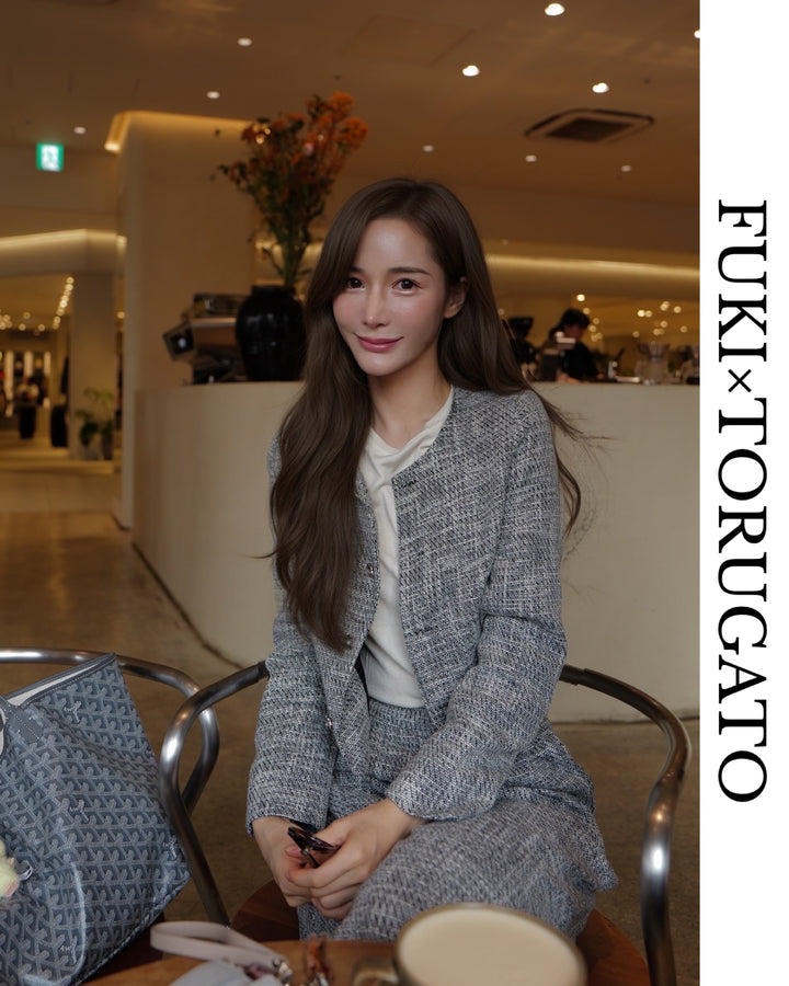 ノーカラーツイードセットアップ