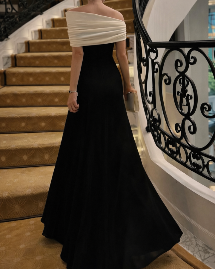 【Sサイズ即日発送】オフショルダーバイカラーワンピース