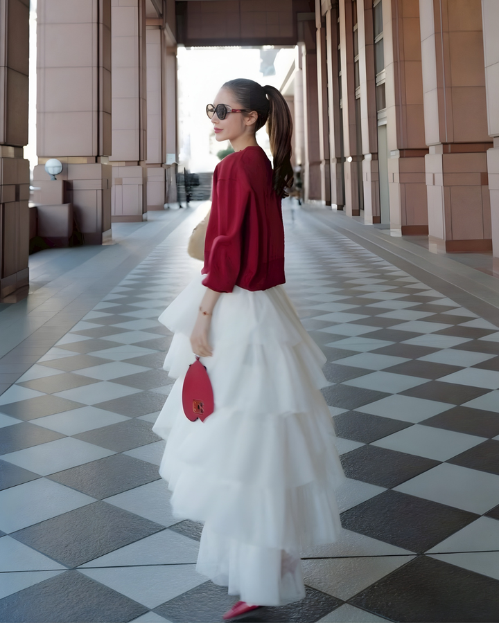 【Lサイズ即日発送】パリレイヤードチュールスカート