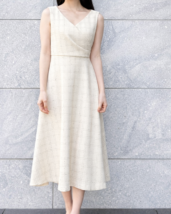 【5月中旬発送】Check Jacquard Flare One-piece