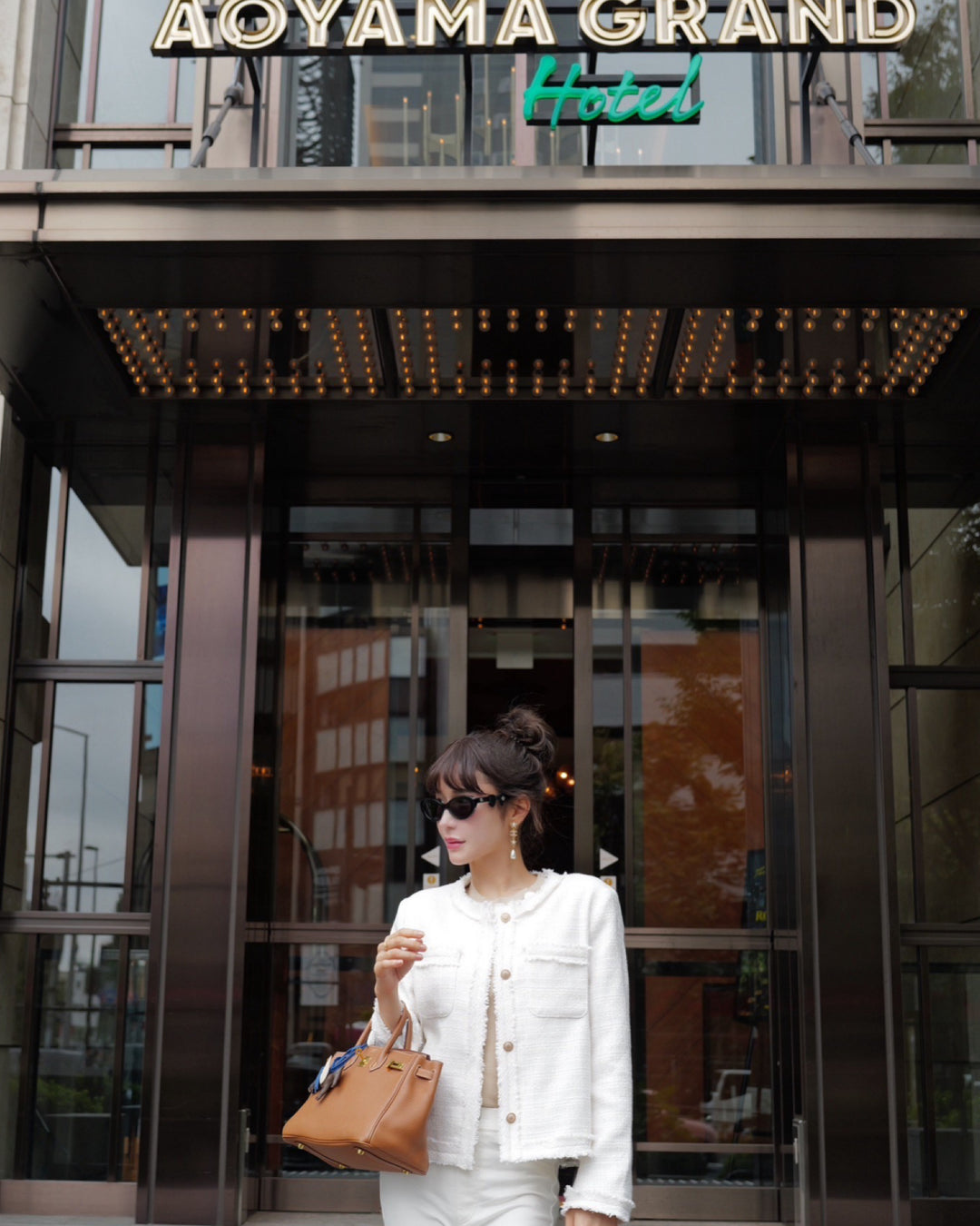 ツイードノーカラートラッドジャケット