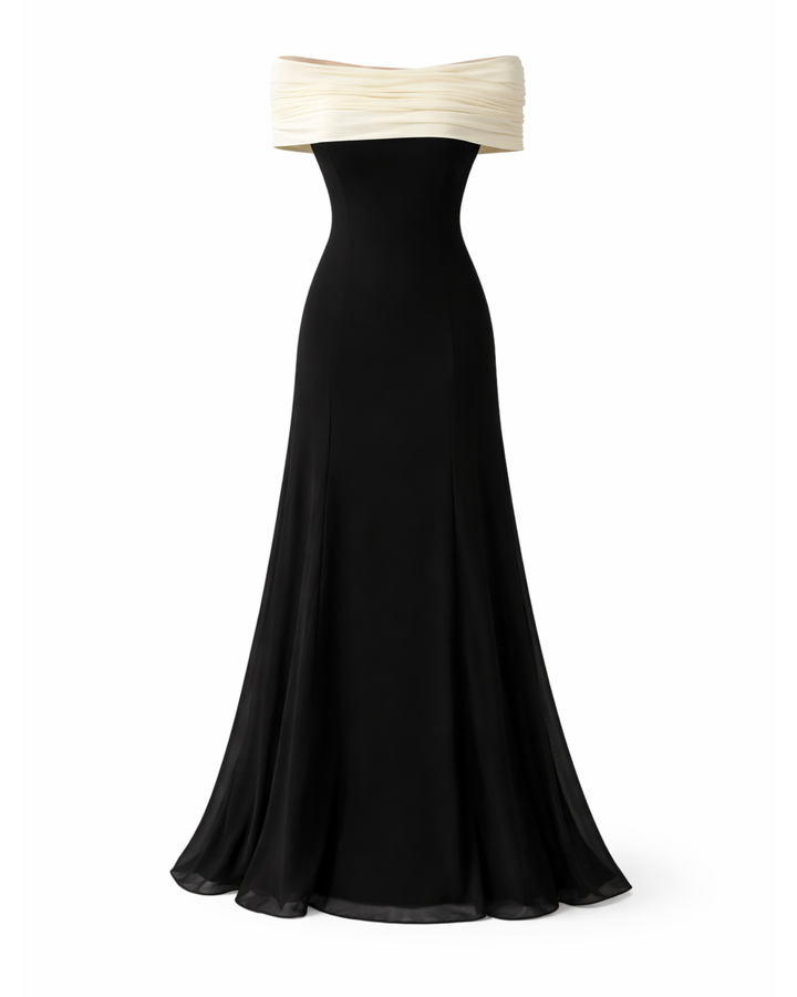 【Sサイズ即日発送】オフショルダーバイカラーワンピース