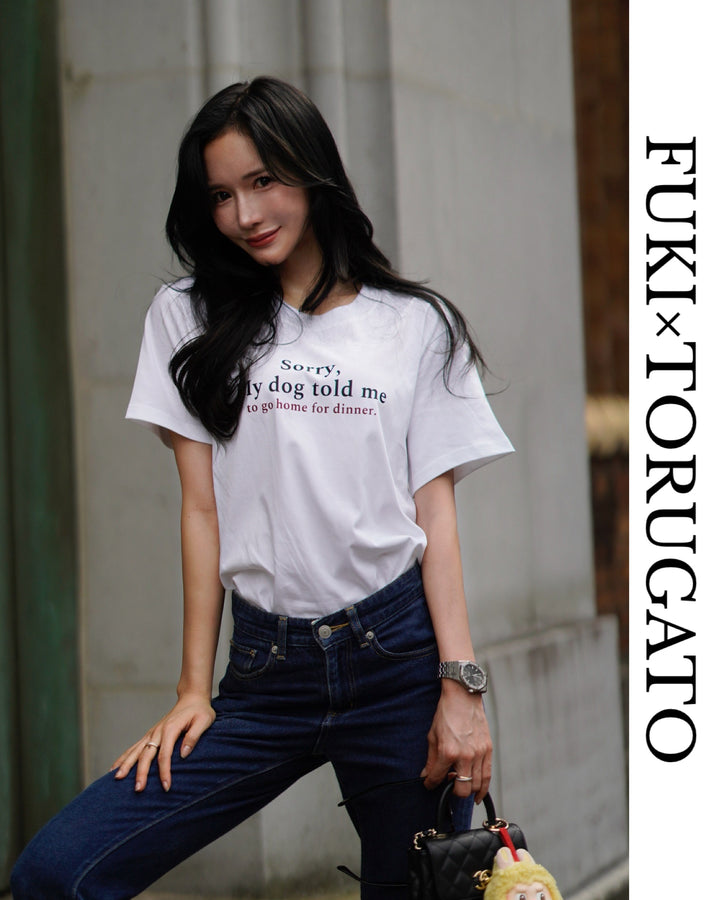 アニマルメッセージプリントTシャツ