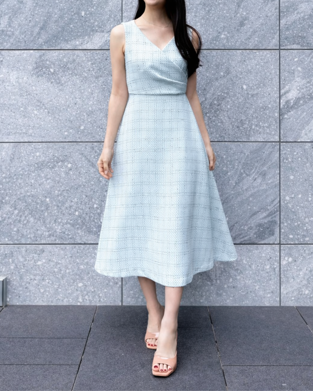 【5月中旬発送】Check Jacquard Flare One-piece