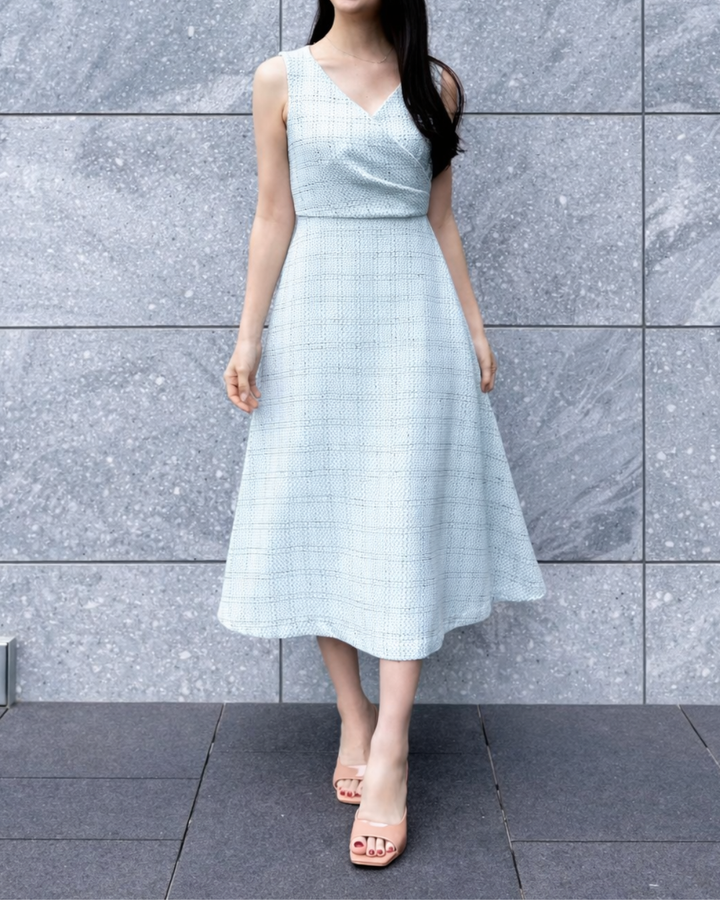 【5月中旬発送】Check Jacquard Flare One-piece