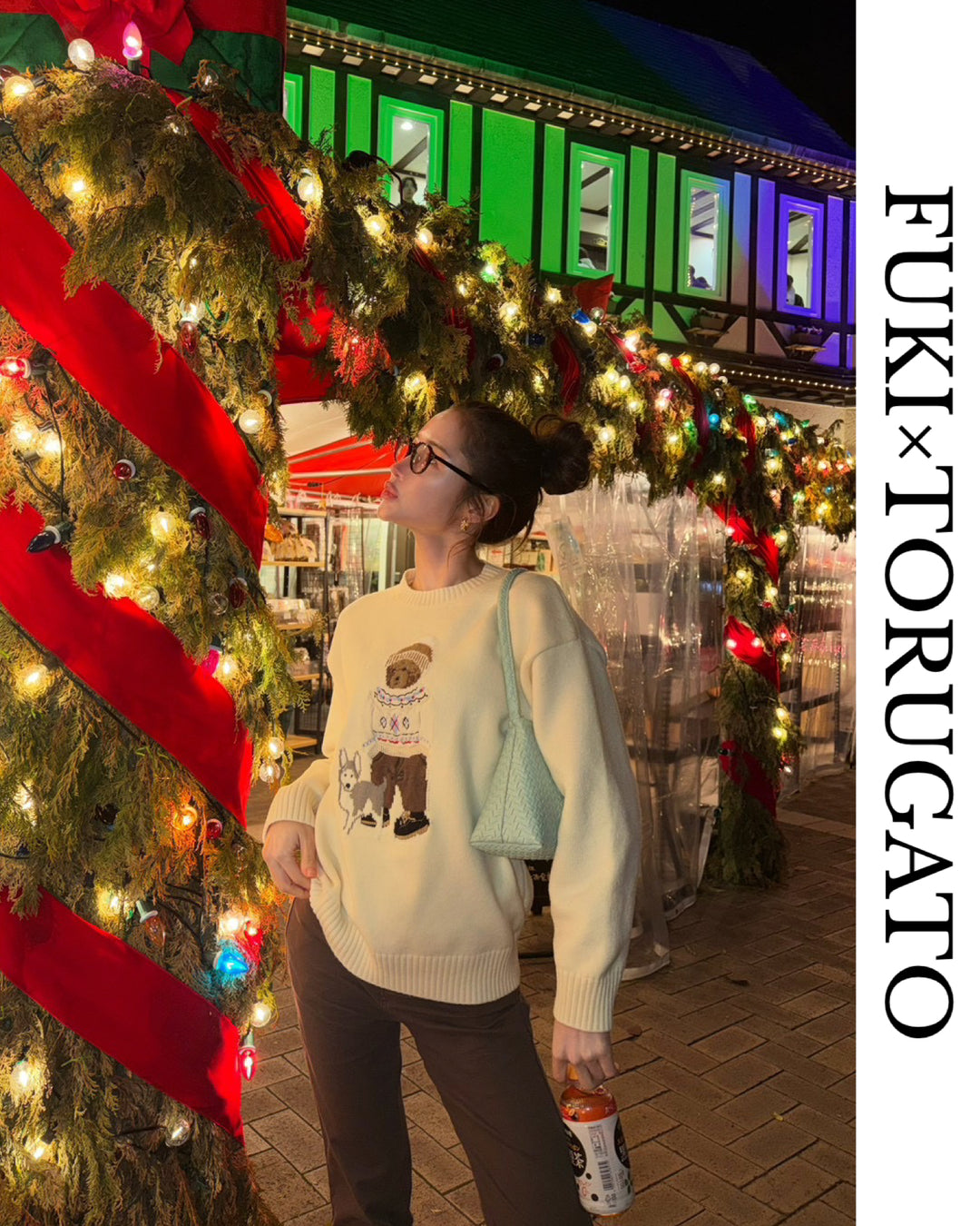 ベア＆ドッグジャガードニットプルオーバー