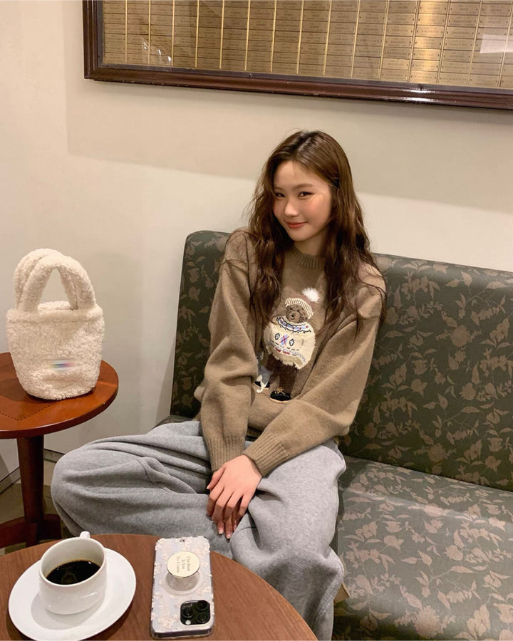 ベア＆ドッグジャガードニットプルオーバー