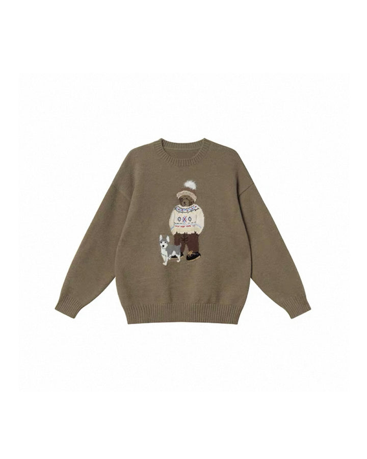 ベア＆ドッグジャガードニットプルオーバー