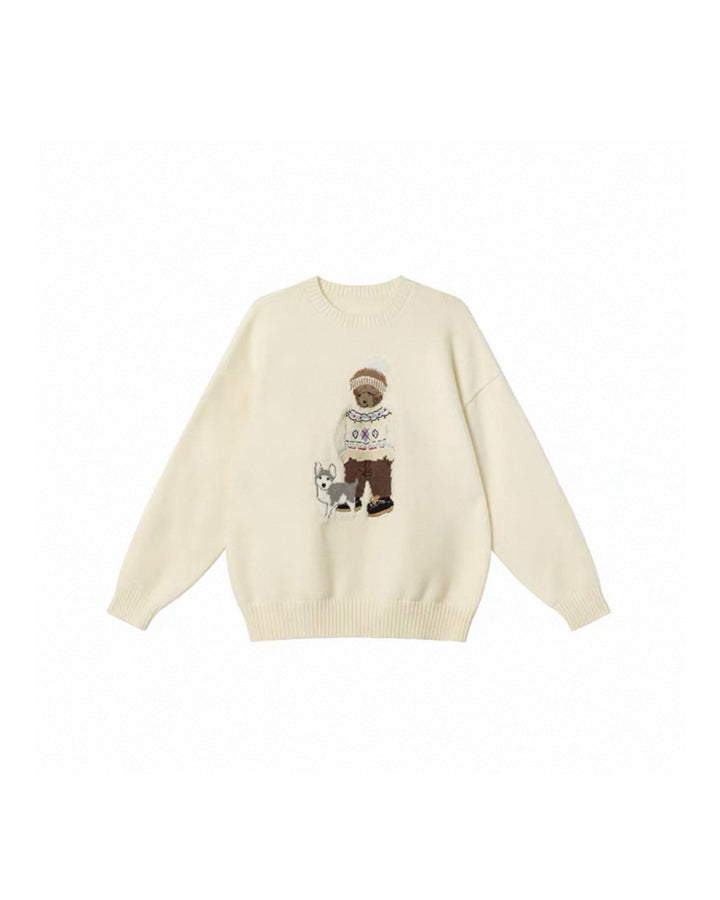 ベア＆ドッグジャガードニットプルオーバー