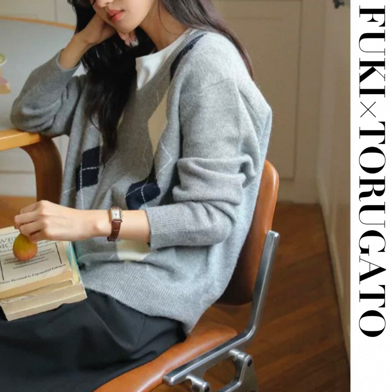 アーガイルVネックニット – TORUGATO