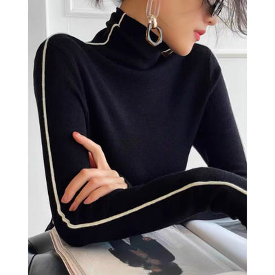 【S,Mオフ、Mブラック即日発送】ショルダーラインストレッチニット