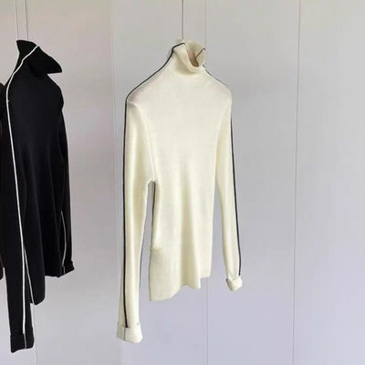【S,Mオフ、Mブラック即日発送】ショルダーラインストレッチニット