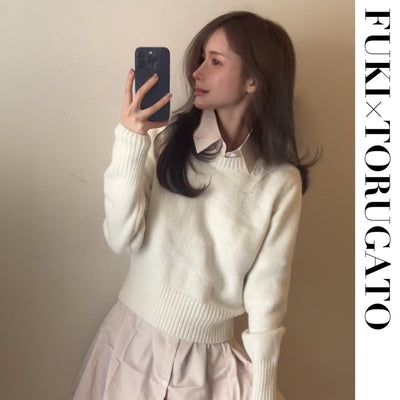 クルーネックモヘアニット