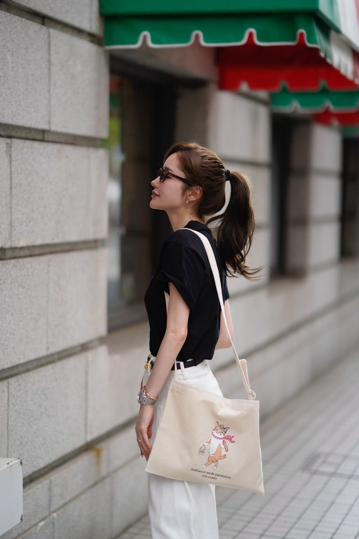 【即日発送】Eiffel cat print T-shirts