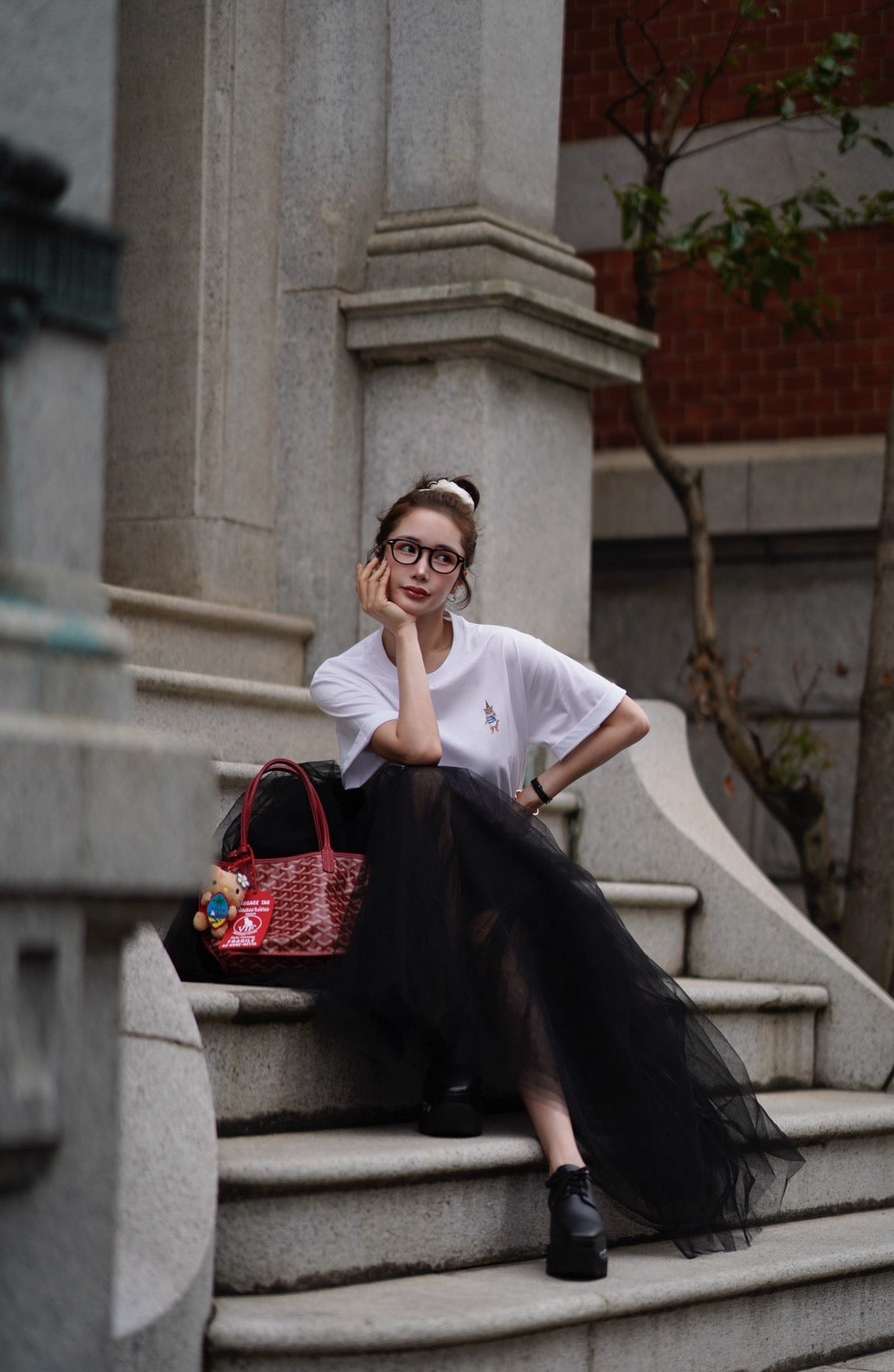 【即日発送】Eiffel cat print T-shirts