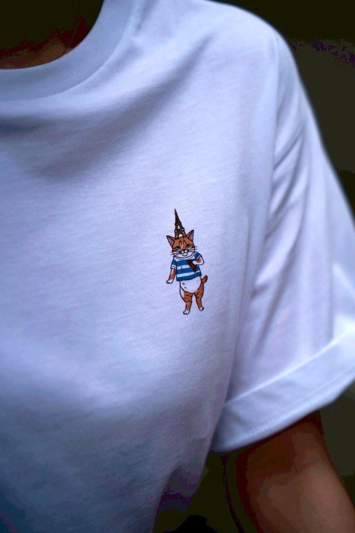 【即日発送】Eiffel cat print T-shirts
