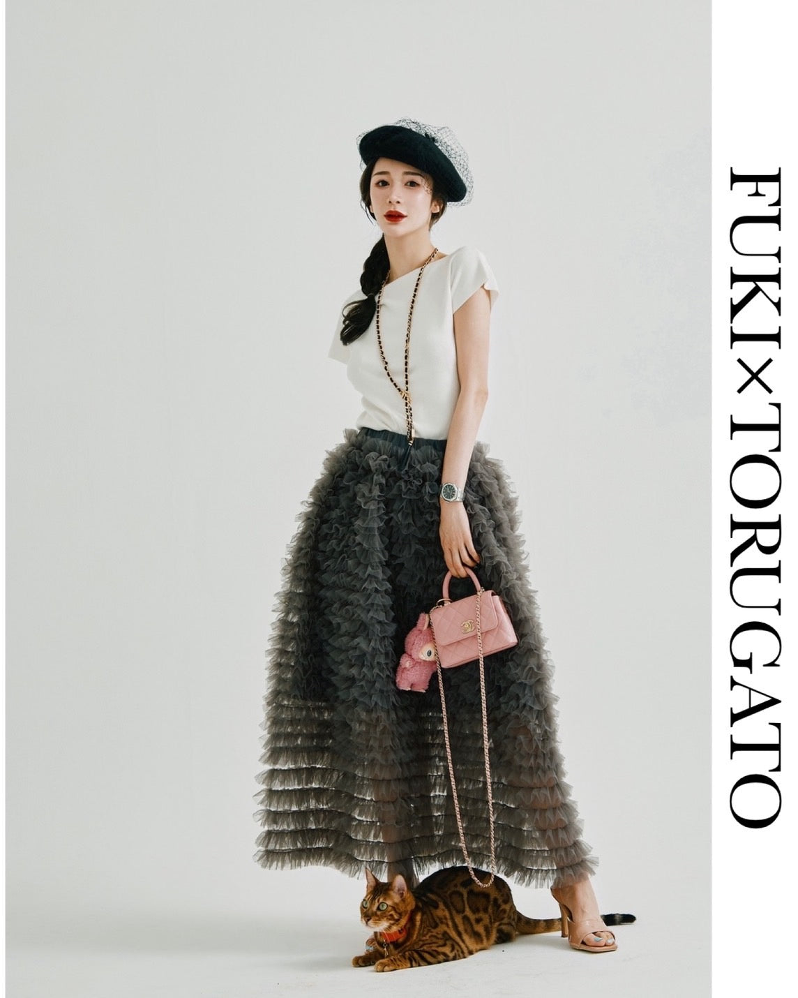 COCO DEAL ココディール チュールエスカルゴフリルフレアスカート