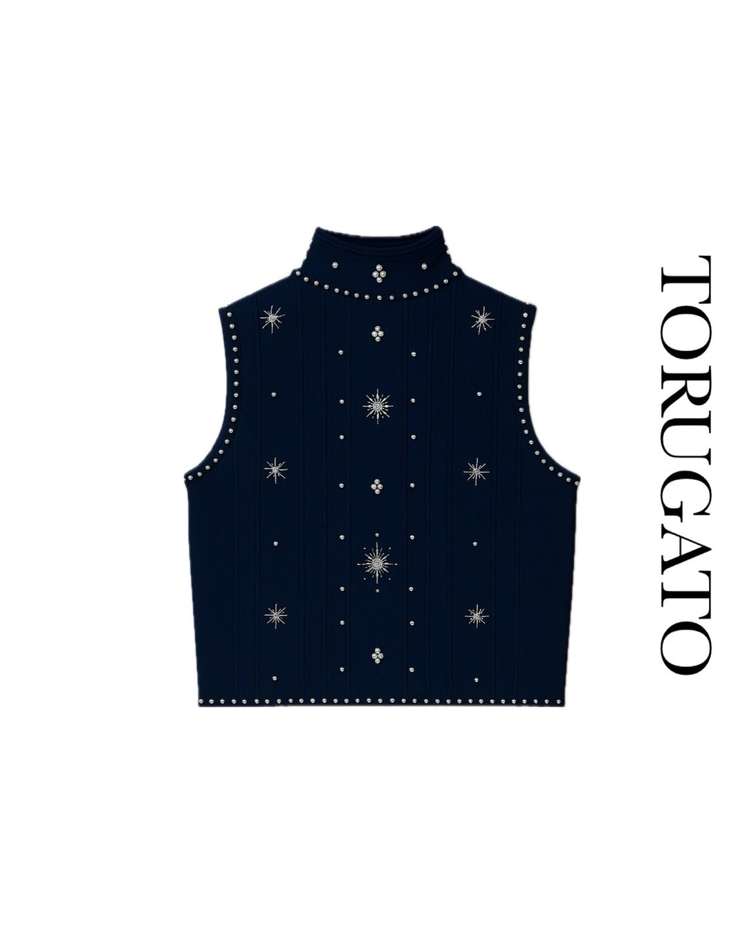 モチーフビジューノースリーブトップス