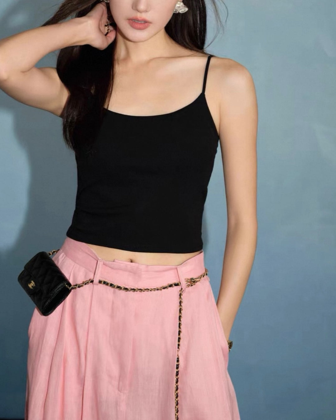 【Sグレー即日発送】バックオープンカップ付きキャミソール