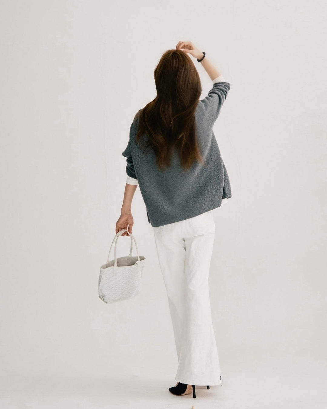 【即日発送】Wool key neck polo knit