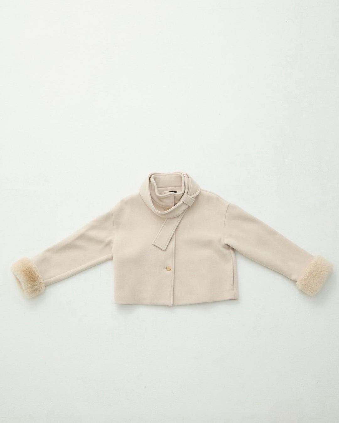 【即日発送】Eco fur stand collar jacket