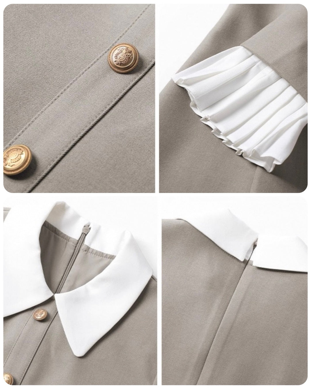 クラシックカラーボタンワンピース