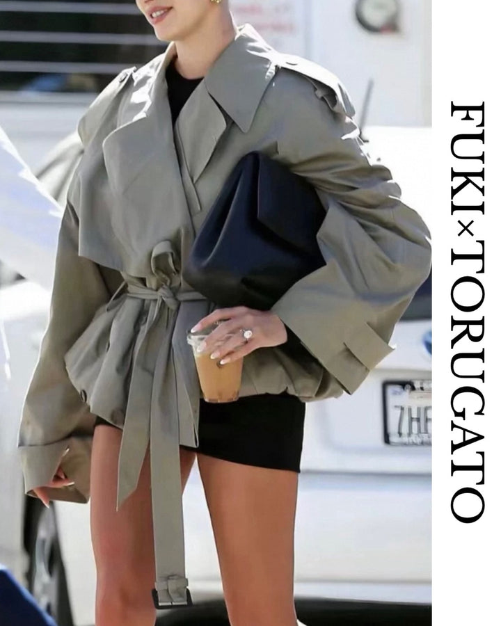 ボリュームスリーブショートトレンチコート