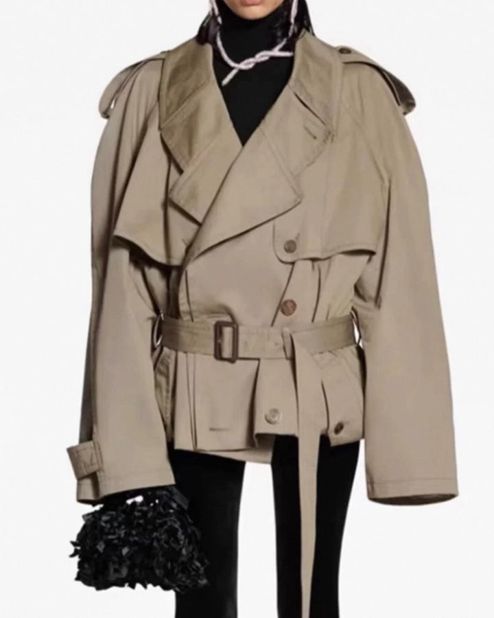 ボリュームスリーブショートトレンチコート