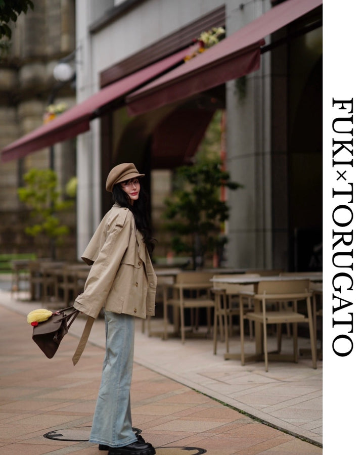 ボリュームスリーブショートトレンチコート