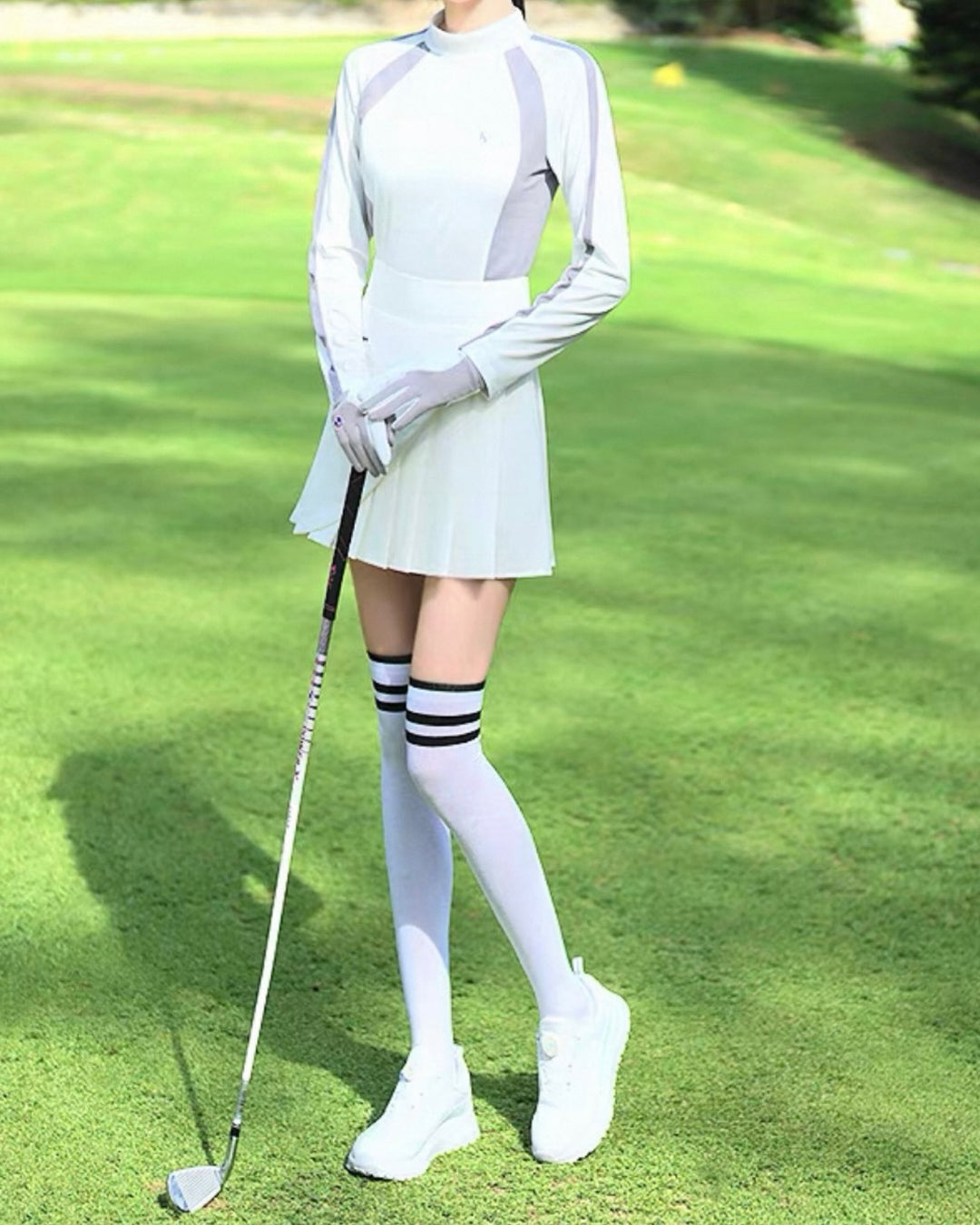 ラインストレッチゴルフトップス