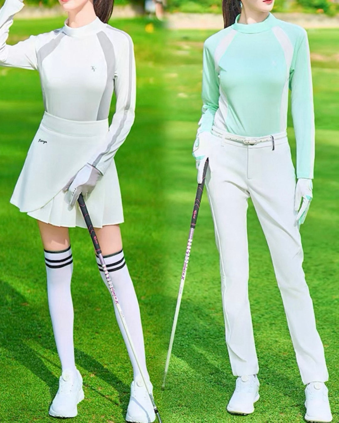 ラインストレッチゴルフトップス