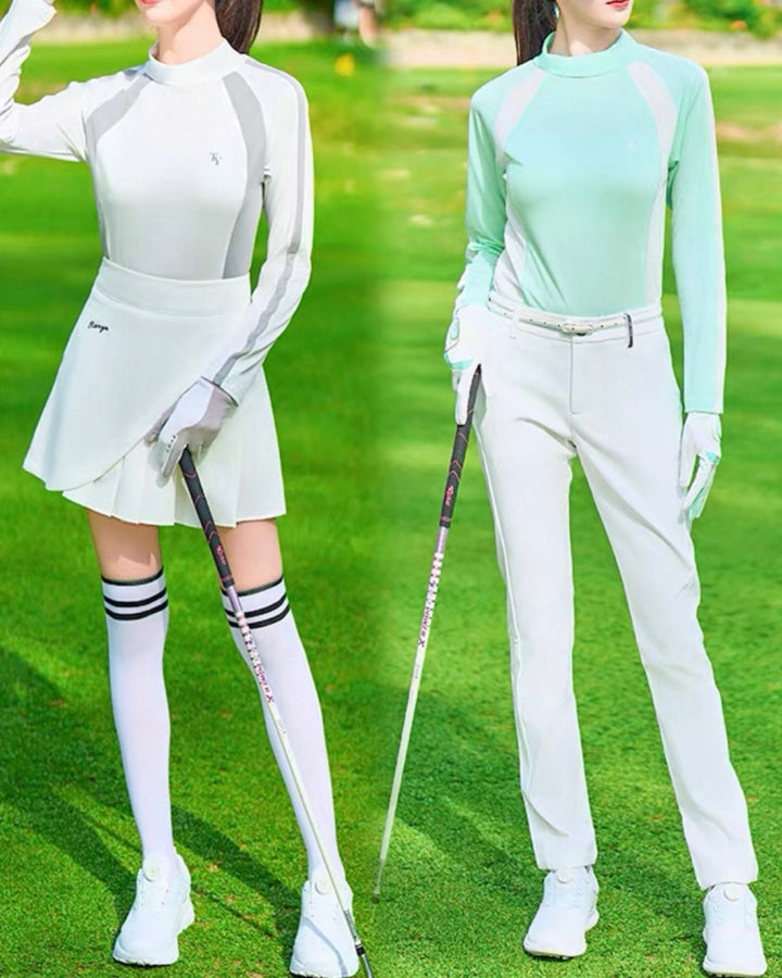 ラインストレッチゴルフトップス