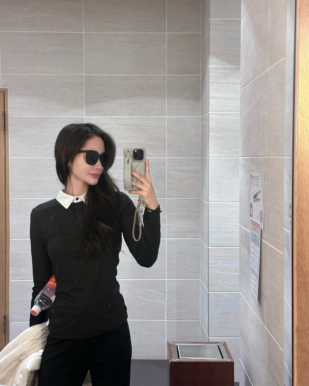 バイカラーストレッチゴルフトップス