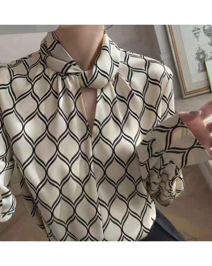 【Sサイズ即日発送】ジオメトリックプリントブラウス