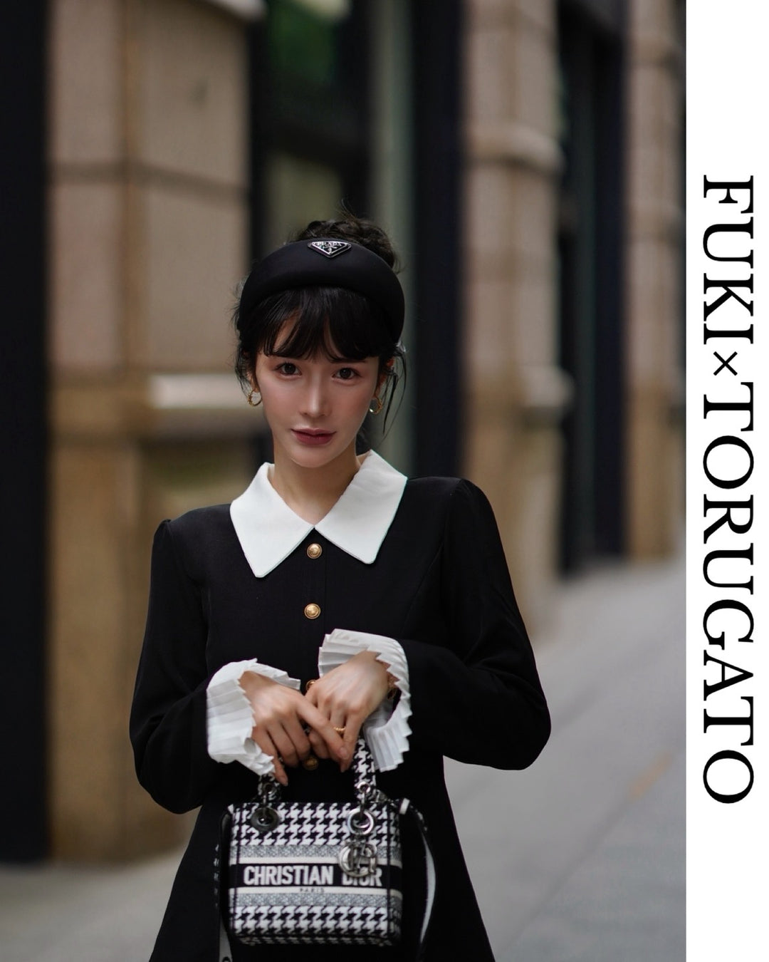 クラシックカラーボタンワンピース