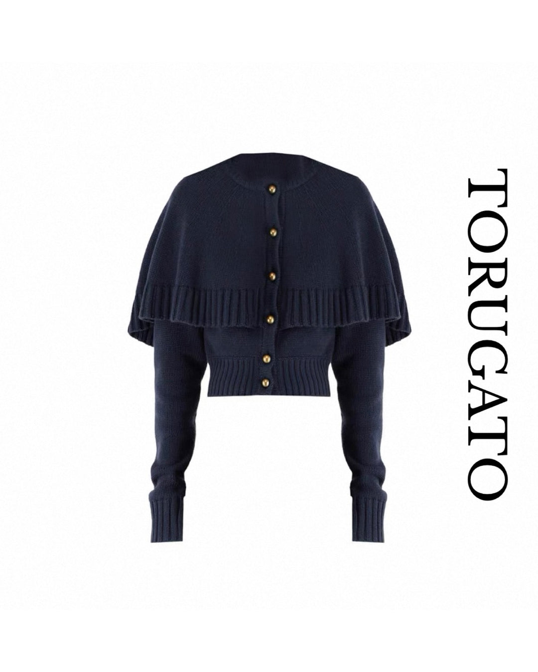 ショルダーケープカーディガン