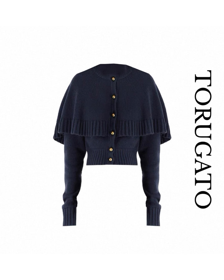 ショルダーケープカーディガン