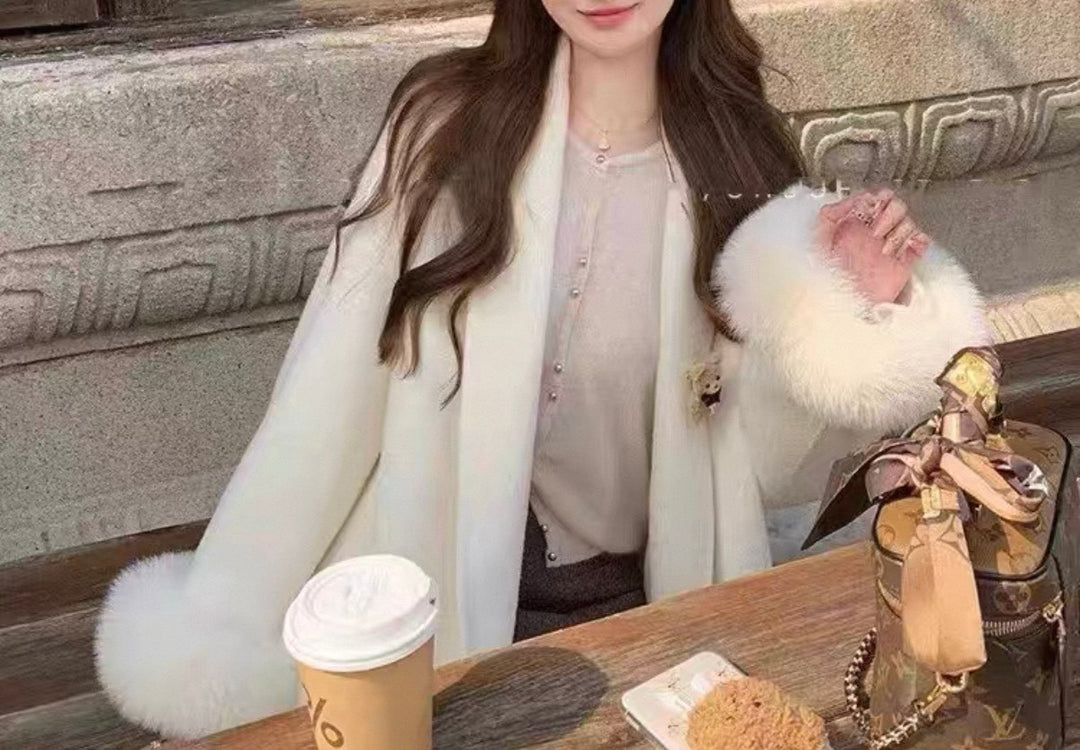 エコファーカフショートガウンコート