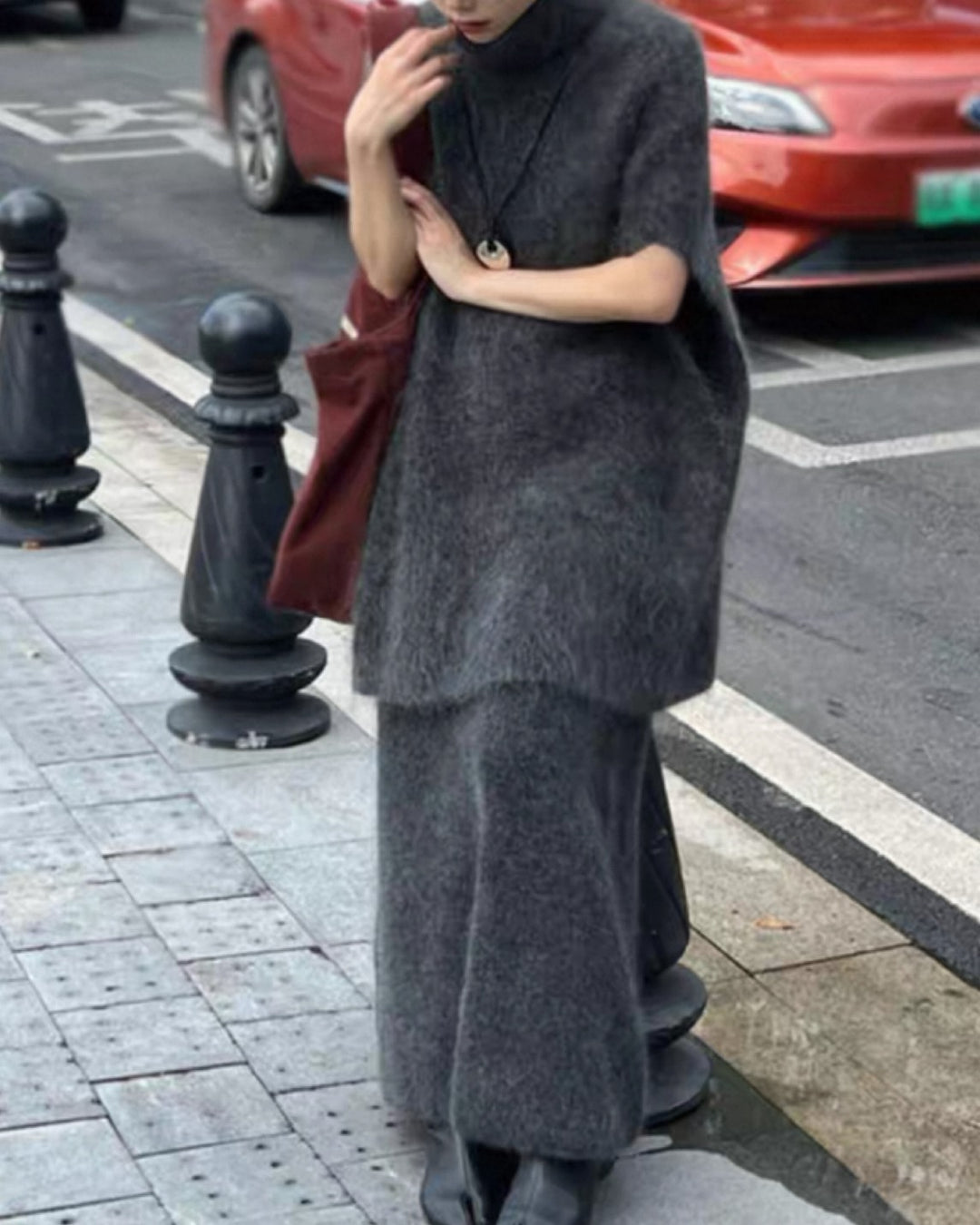 フラッフィーコクーンニットセットアップ