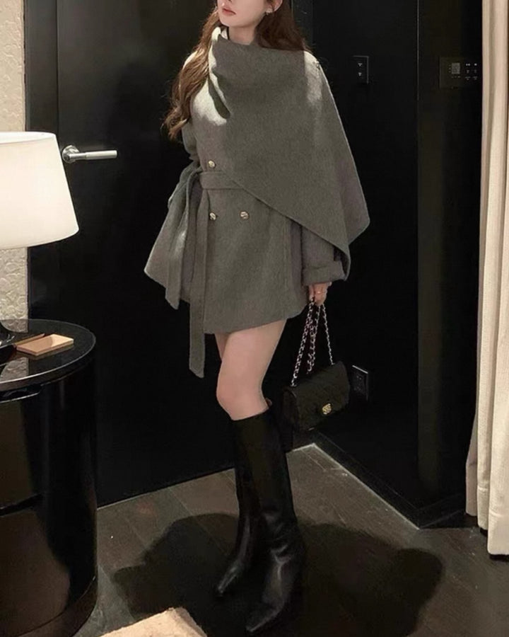 ノーブルラップケープコート