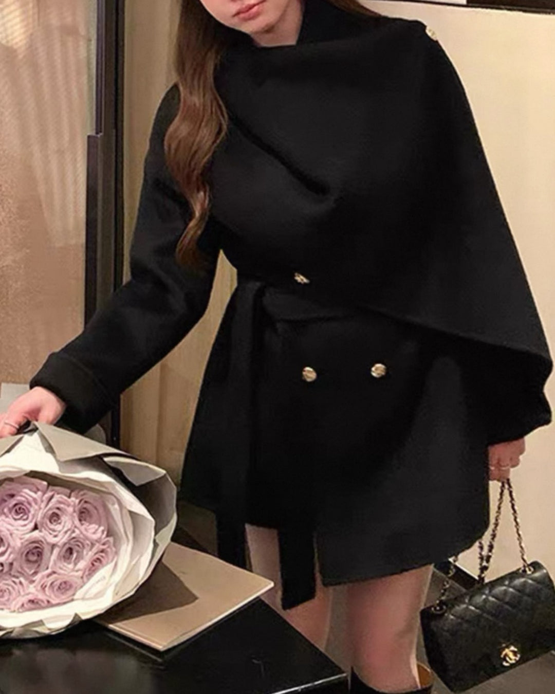 ノーブルラップケープコート