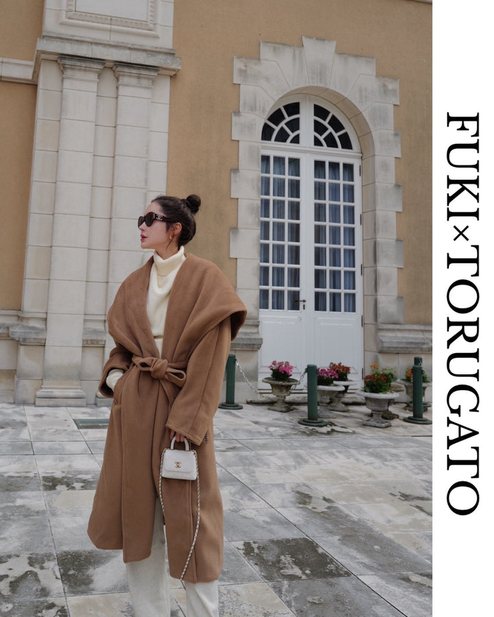 ショールカラーロングコート