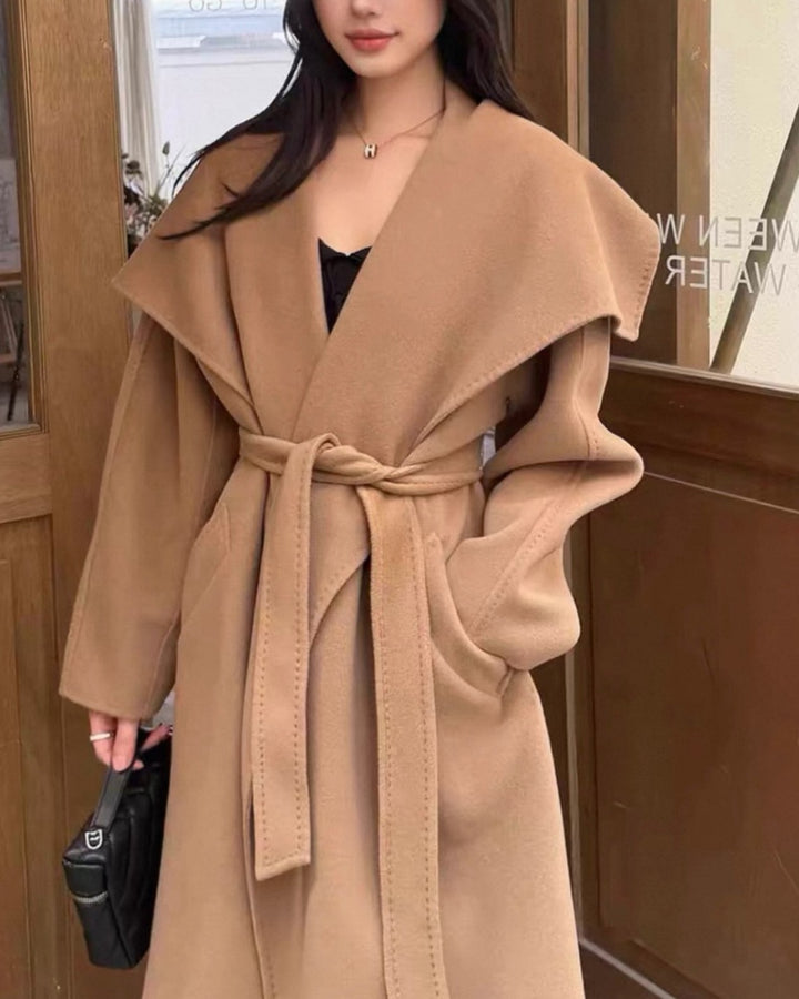 ショールカラーロングコート