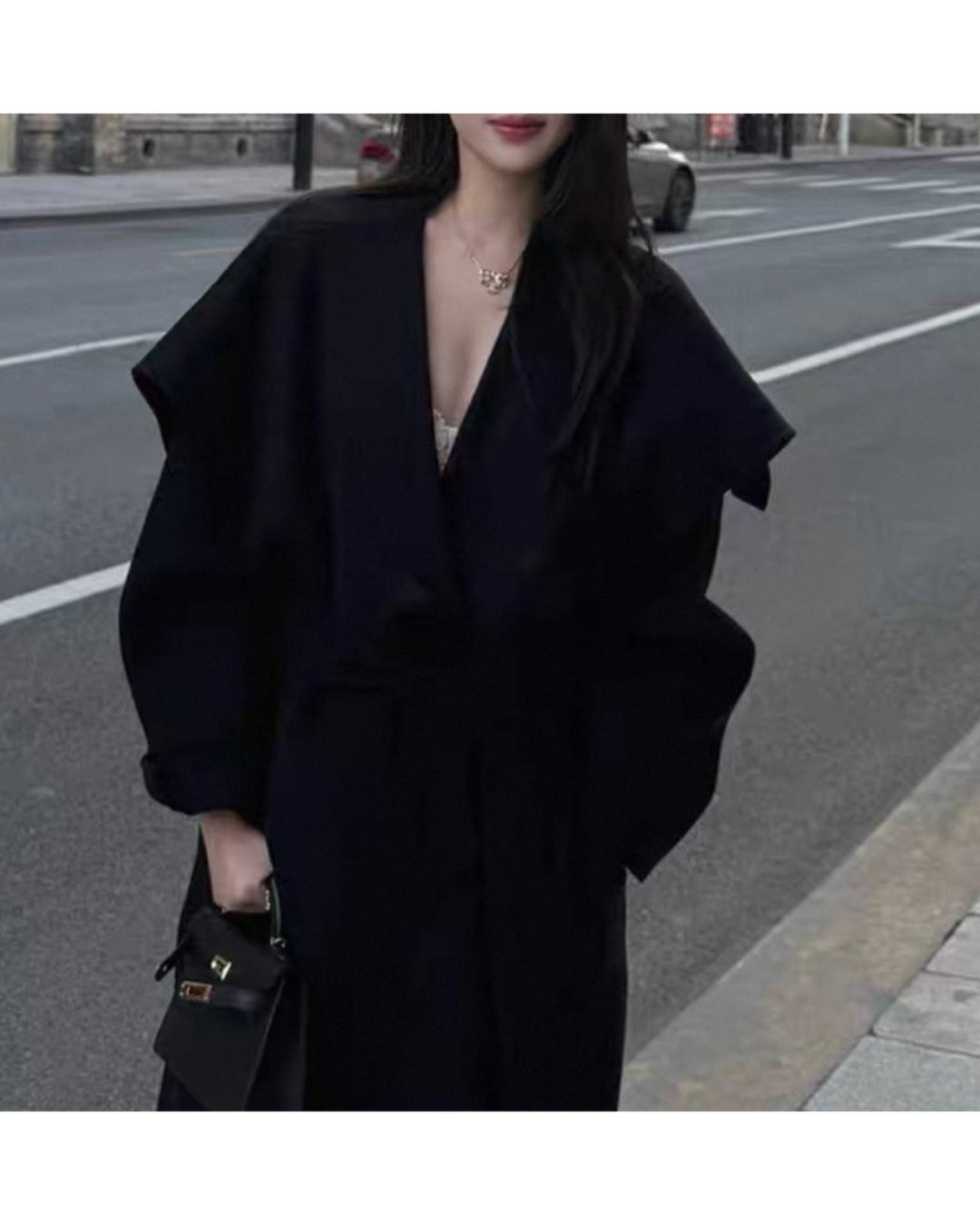 ショールカラーロングコート