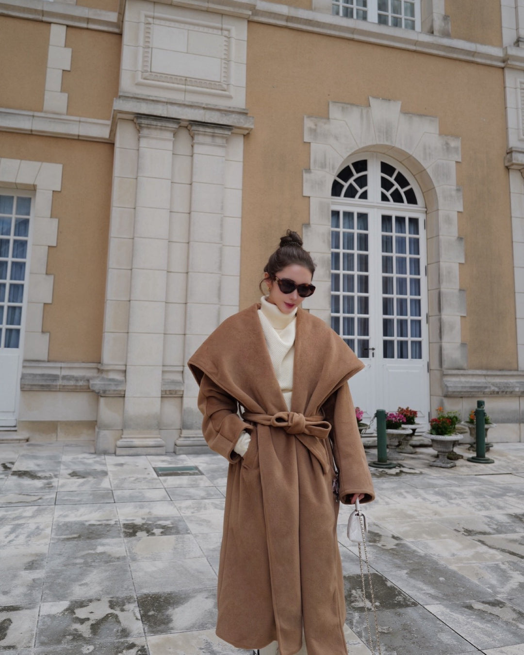 ショールカラーロングコート